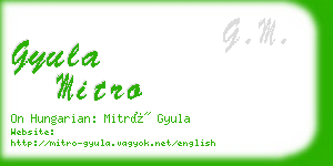 gyula mitro business card
